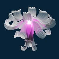  Chandelier with RGB backlight, opening like a flower 