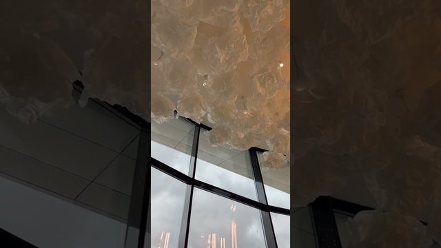 Cloud ceiling design made from architectural paper in Upside Towers 