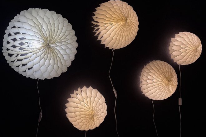 Lunaria — dahlia-inspired wall and floor lights 