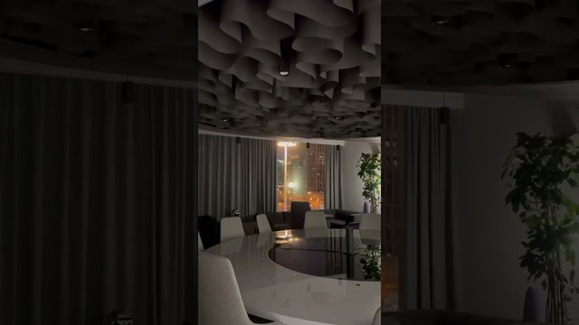 Office ceiling— Wave ceiling® in graphite color 