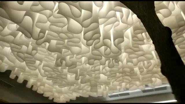 Emotional decorative ceiling at coffee house 