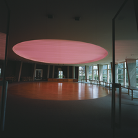 Decorative ceiling over the stage 