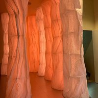 Paper columns with dimmable lighting 