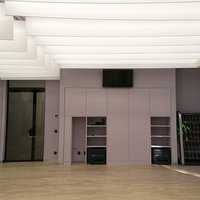 Drop Stripe® paper ceiling, non-flammable material with KM1 certification 