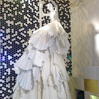 Art object. Architectural paper dress 