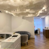 Low ceiling decor, "Makeup Room" beauty salon 