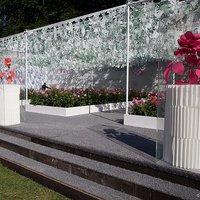 Paper decorations for the Congrès Mondial De La Rose 