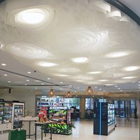 Decorative suspended Wave ceiling for Rive Gauche 