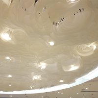 A close-up of the decorative Wave ceiling 