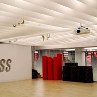 Decorative cellulose ceiling for the World Class fitness club 