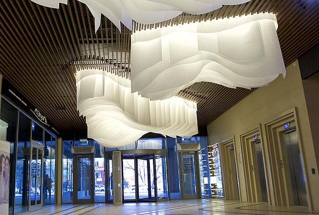 The designer ceiling for a shopping center 