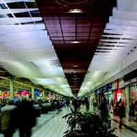 Lamellar ceiling made of architectural paper 