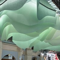 Green lamella ceiling 