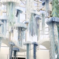 Collection of unique jellyfish for storefront decoration 