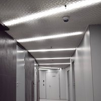 Non-flammable Honeycomb® ceiling for office hallway design 