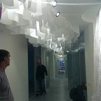 Installation of a non-flammable ceiling 