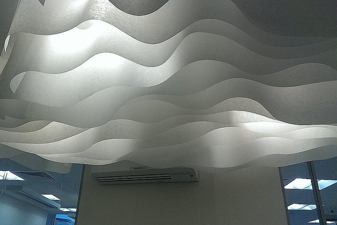 Non-flammable ceilings for offices 