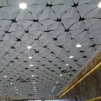 Ceiling decoration with paper flowers 