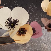 Paper decor for store windows (flowers) 
