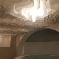 Paper ceiling for swimming pools. Wave® ceiling type 