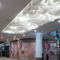 Backlit suspended ceiling. Paralume ceiling type 
