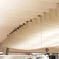 Suspended ceilings made of paper lamellas 