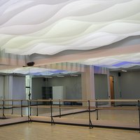 Decorative ceiling for a fitness club 