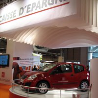 Drop Stripe® suspended ceiling for the car exhibition 