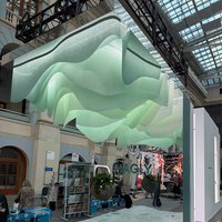 Green ceiling for the MAGLY exhibition stand, Arch Moscow 