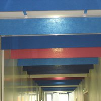 Multicolored lamellas in corridor design 