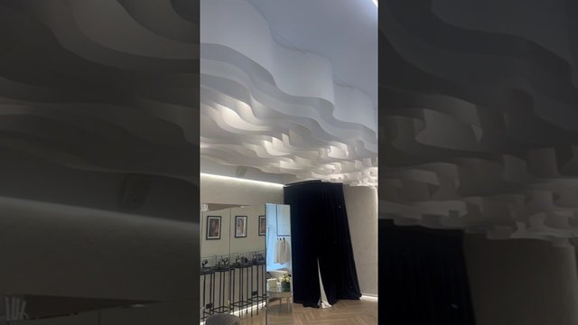 Drop Stripe on a cable stretch. Showroom in Moscow 